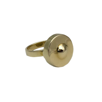Cambodian Gong Ring Recycled Brass Bombshells Handcast Artisan Statement Ring