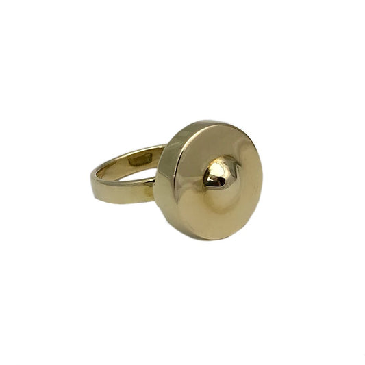 Cambodian Gong Ring Recycled Brass Bombshells Handcast Artisan Statement Ring