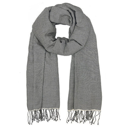 Cambodian Handloom Scarf 100% Organic Cotton Large Travel Wrap Neutral Tones