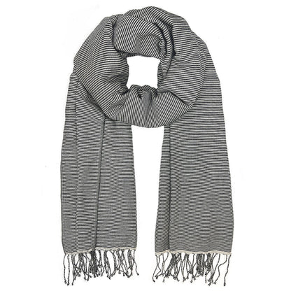 Cambodian Handloom Scarf 100% Organic Cotton Large Travel Wrap Neutral Tones