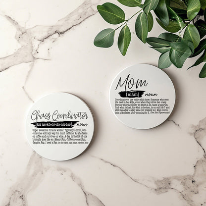 Adulting Funny Coaster Gift Set 6 Pack Humorous Quote Drink Coasters Home Bar Decor