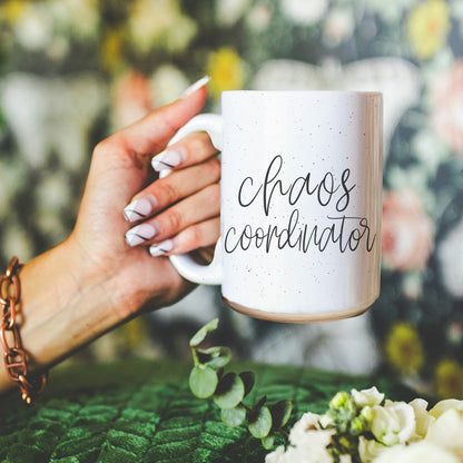 Chaos 16oz Ceramic Coffee Mug Funny Chaos Coordinator Mug For Busy Parents And Office