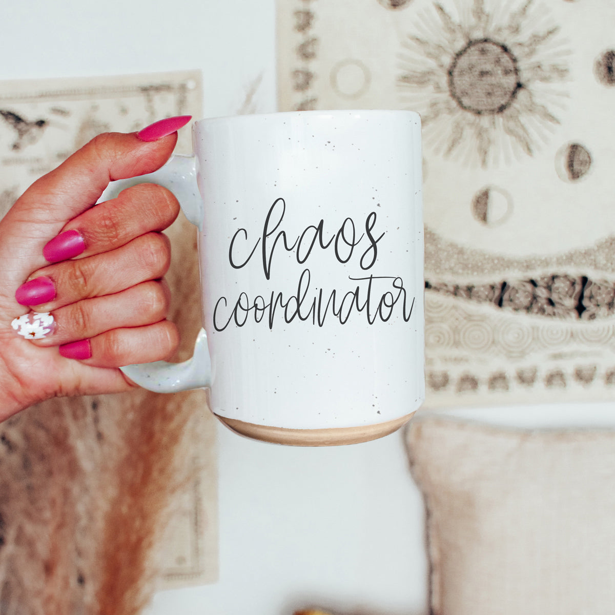 Chaos 16oz Ceramic Coffee Mug Funny Chaos Coordinator Mug For Busy Parents And Office