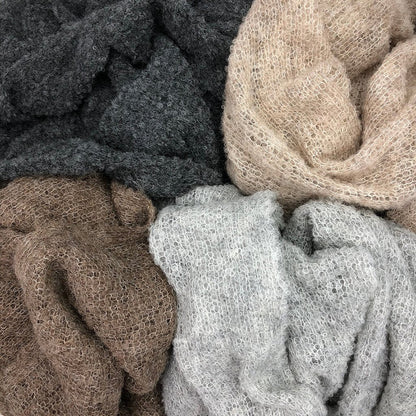 Charcoal Alpaca Scarf Oversized Ultra Plush Lightweight Warm Soft Thermal Wrap