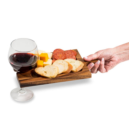 Charcuterie Wine Glass Holder Interlocking Puzzle Boards Modular Serving Tray