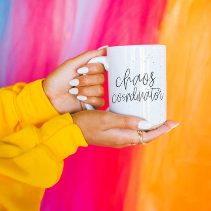 Chaos 16oz Ceramic Coffee Mug Funny Chaos Coordinator Mug For Busy Parents And Office