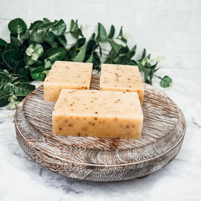 Cinnamon Latte Soap Bar - Spicy Cinnamon Coffee Scent With Coffee Grounds