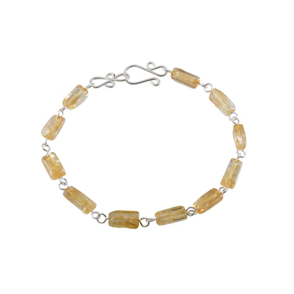 Citrine Sterling Silver Bracelet Natural Gemstone Handmade
