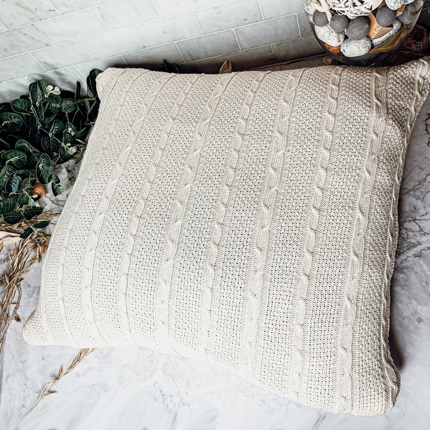 Claret Knit Pillowcase Sweater Texture Decorative Throw Pillow Cover Soft