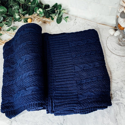 Claret Knit Sweater Throw Lightweight Cozy Blanket For Couch Bed
