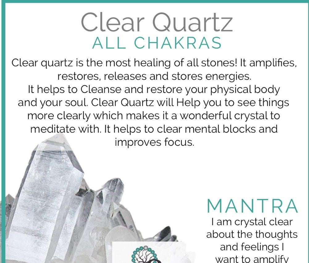 Crystal Quartz Chakra Beaded Stretch Bracelet Healing