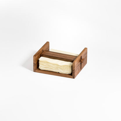 Cocktail Napkin Holder - Adjustable Bar Open Design for 5x5 Napkins