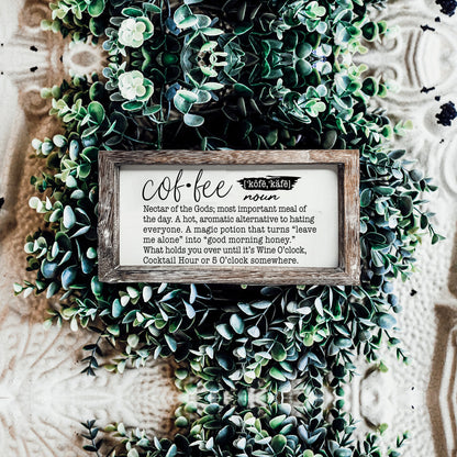 Coffee Definition Wooden Sign For Coffee Bar Decor Rustic Kitchen Wall Art Scientific Humor
