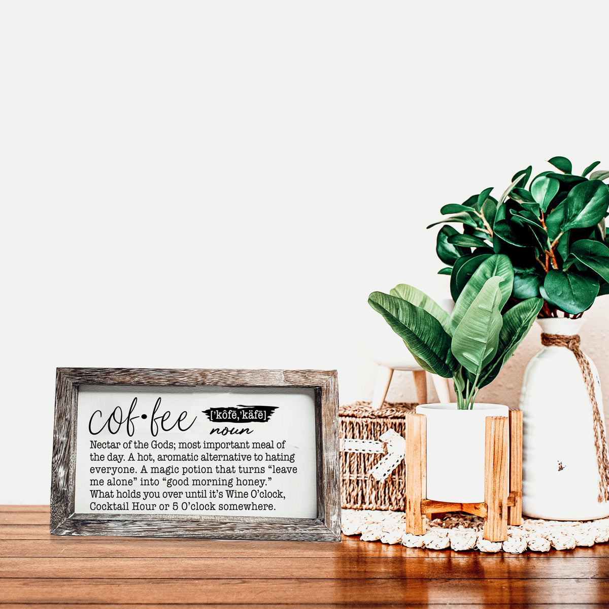 Coffee Definition Wooden Sign For Coffee Bar Decor Rustic Kitchen Wall Art Scientific Humor
