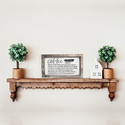 Coffee Definition Wooden Sign For Coffee Bar Decor Rustic Kitchen Wall Art Scientific Humor