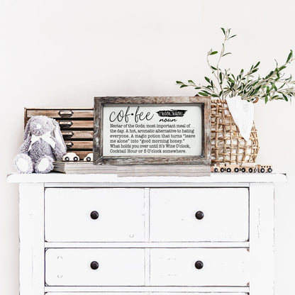 Coffee Definition Wooden Sign For Coffee Bar Decor Rustic Kitchen Wall Art Scientific Humor