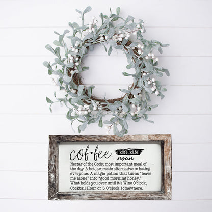 Coffee Definition Wooden Sign For Coffee Bar Decor Rustic Kitchen Wall Art Scientific Humor