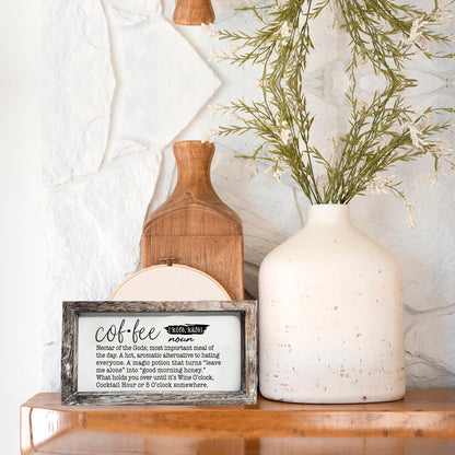 Coffee Definition Wooden Sign For Coffee Bar Decor Rustic Kitchen Wall Art Scientific Humor