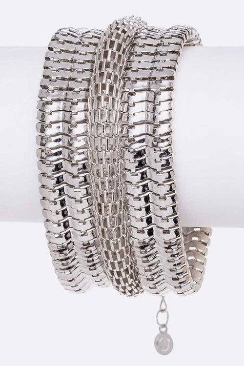 Coil Chain Bracelet Gold Plated Fashion Statement Cuff