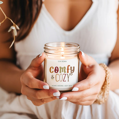 Pumpkin Spice Soy Candle 9oz Jar, Vanilla Whipped Cream Cinnamon