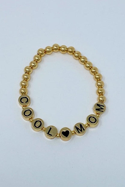 Cool Mom Gold Beaded Bracelet Womens Mothers Day Gift