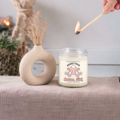 Cotton Blossom Candle - Fresh Lavender Cotton Scented Soy Candle, Home Spa