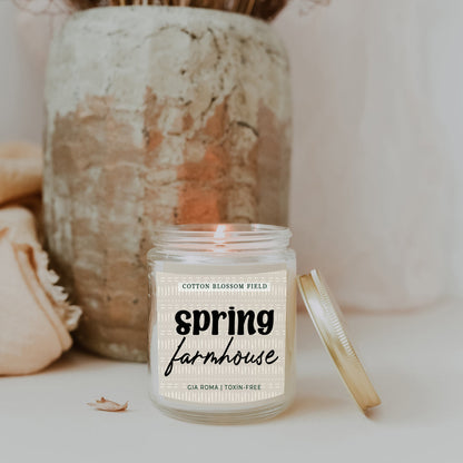 Cotton Blossom Soy Candle Fresh Lavender Cotton Spa Scent For Home