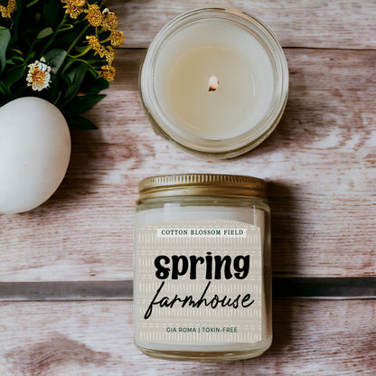 Cotton Blossom Soy Candle Fresh Lavender Cotton Spa Scent For Home