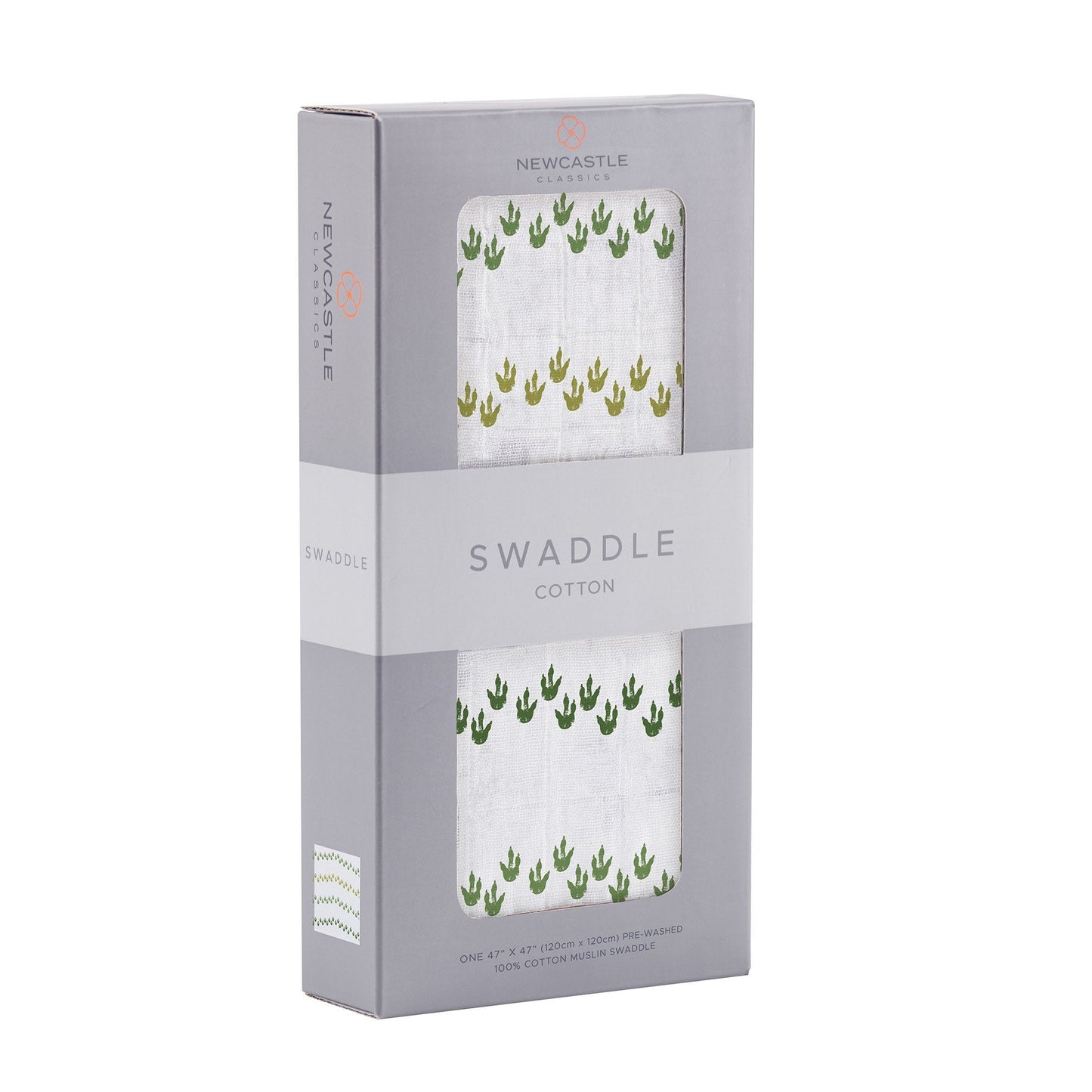 Cotton Muslin Baby Swaddle Dino Feet Print Lightweight