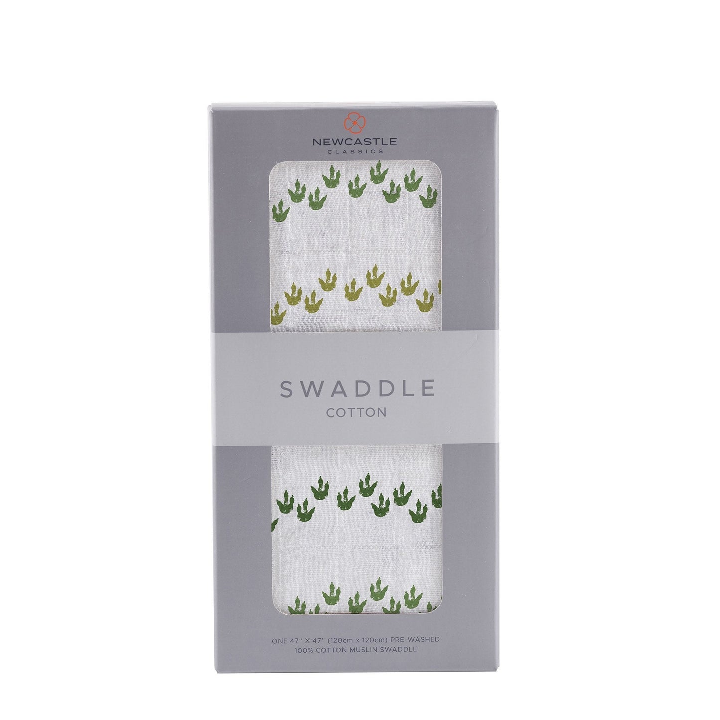 Cotton Muslin Baby Swaddle Dino Feet Print Lightweight