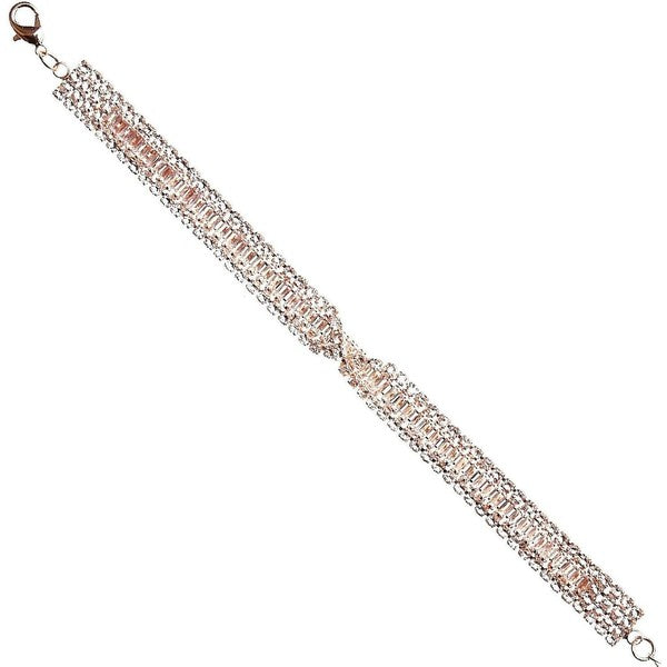 Cubic Zirconia Bow Twist Link Bracelet For Women Adjustable