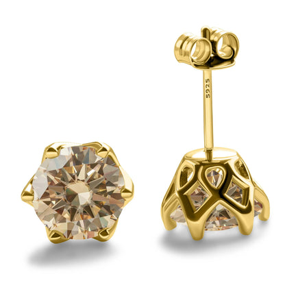 1-2 Carat D Color Moissanite Earrings 925 Sterling Silver Studs For Women