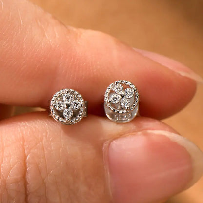 D-Color Moissanite Round Stud Earrings 925 Sterling Silver For Women Party