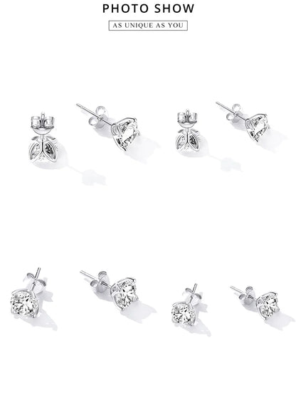 D Color VVS1 1ct Moissanite Stud Earrings 925 Sterling Silver Wedding Gift