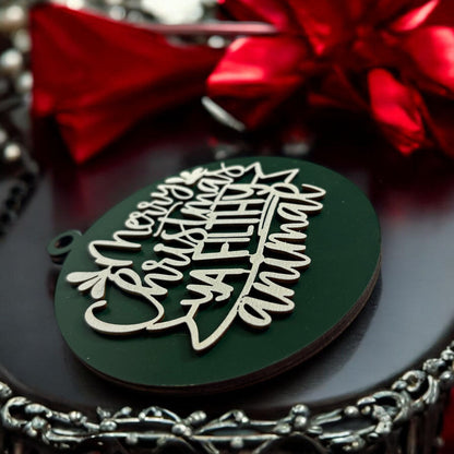 Christmas Ornament Merry Christmas Ya Filthy Animal Wooden 3D 12 Colors