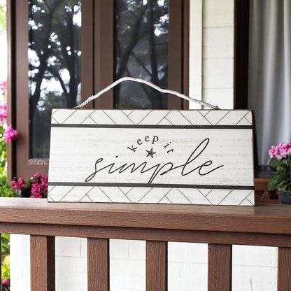 Keep It Simple Summer Sign 11x5 Wooden Beach Wall Decor Modern Coastal