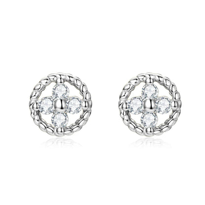 D-Color Moissanite Round Stud Earrings 925 Sterling Silver For Women Party