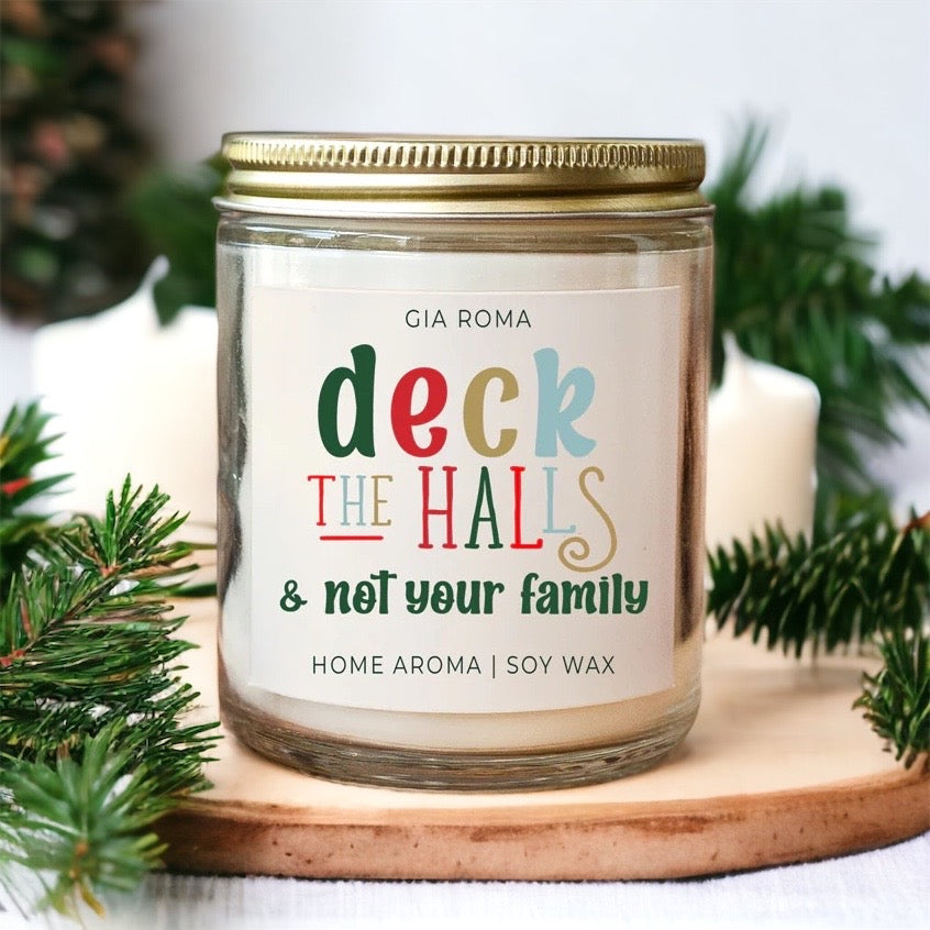 Deck The Halls Holiday Candle 9oz Clove Cinnamon Berry Plum Fir 50hr Burn