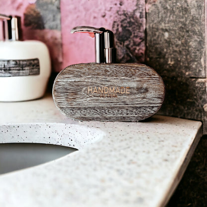 Handmade Rustic Wood Tray For Two 16oz Dispensers And Vanity Countertop Tray