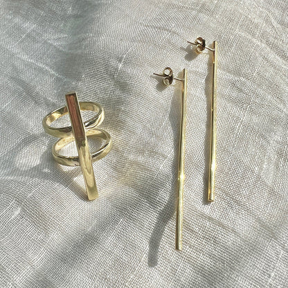 Double Band Bombshell Ring Recycled Brass Bullet Casing Statement Ring