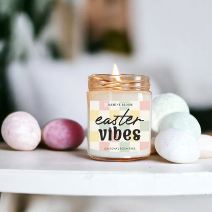 Jasmine Bloom Easter Floral Scented Candle, Jasmine Perfume Soy Candle