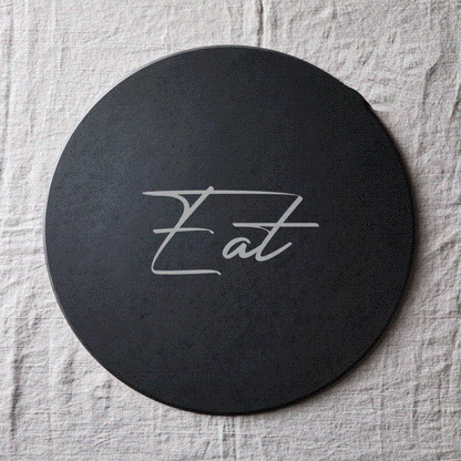 Slate Round 11" Cheese Board Natural Layered Edge Slim 5-6mm