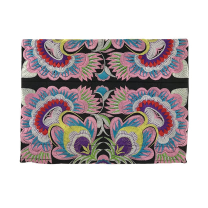 Embroidered Flower Clutch Handmade Hmong Thai Embroidery Boho Evening Bag