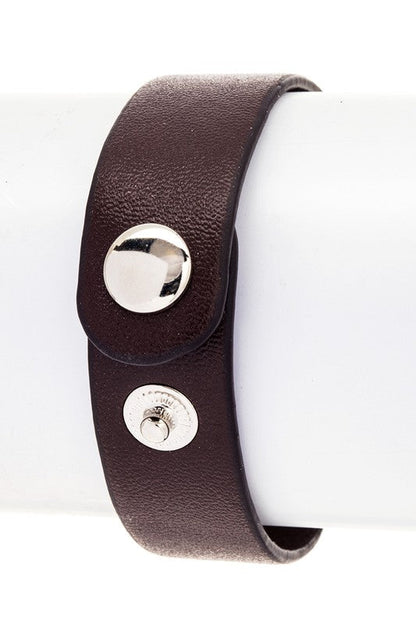 Engraved Bullet Leather Boho Bracelet Adjustable Unisex