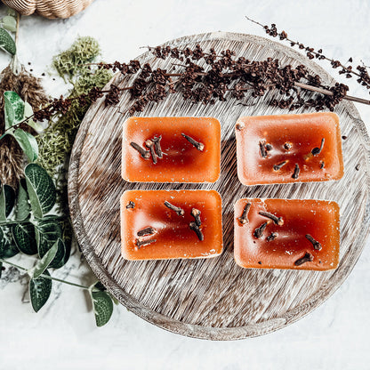 Fall Clove XL Natural Wax Melts 4 Cubes Spicy Cinnamon Clove Autumn Scent