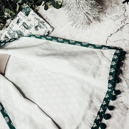 Forest Green Christmas Dish Towels Of 2 - 100 Percent Cotton Super Absorbent