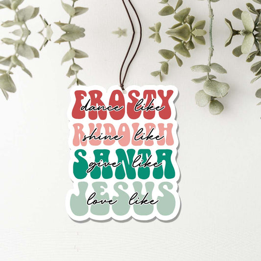 Holiday Hanging Air Freshener - Frosty and Jesus Scents For Car, Home