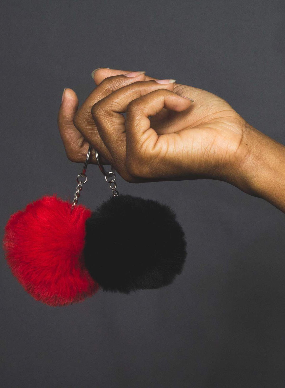 Fuzzy Pom Pom Keychain Plush Ball Bag Charm Soft Accessory