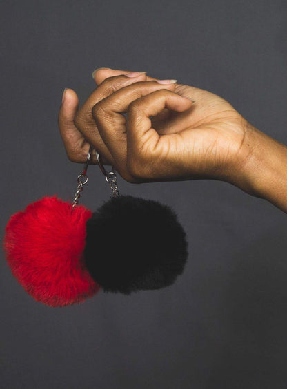 Fuzzy Pom Pom Keychain Plush Ball Bag Charm Soft Accessory
