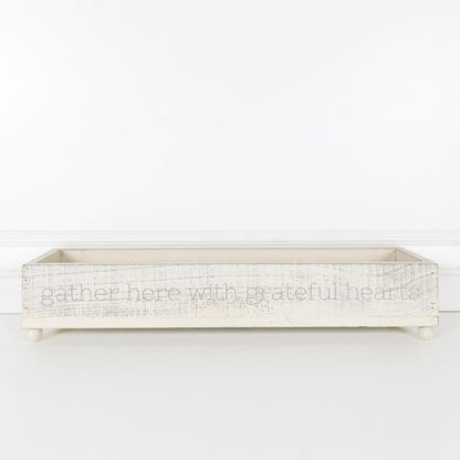 Gather Wooden Tray Long Box Centerpiece 20x12 Rustic Handmade Planter Decorative Storage